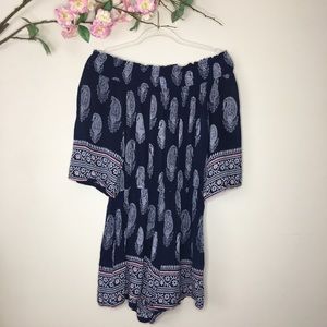 Just cover me off the shoulder romper- Size Medium